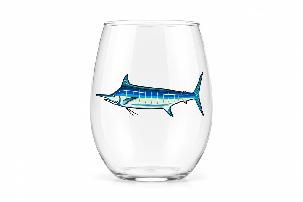 Blue Marlin Empty Glass