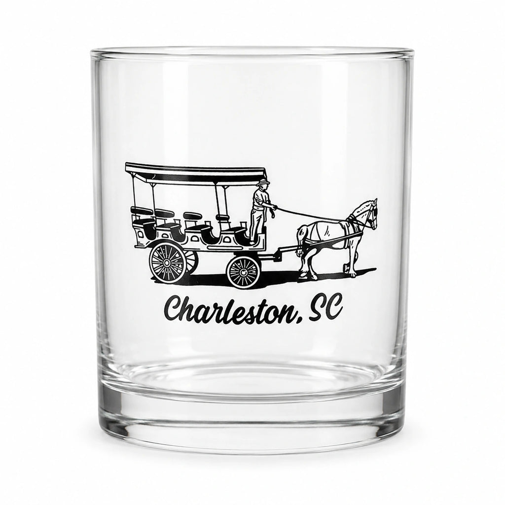 Charleston Horse & Carriage Empty Glass.