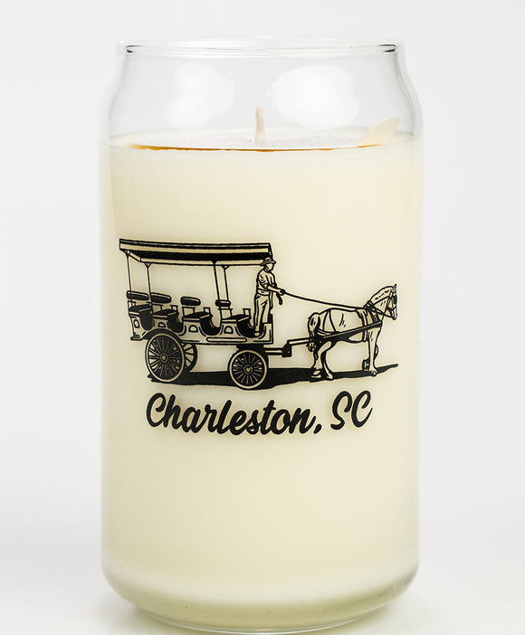 Charleston Horse & Carriage Can Glass